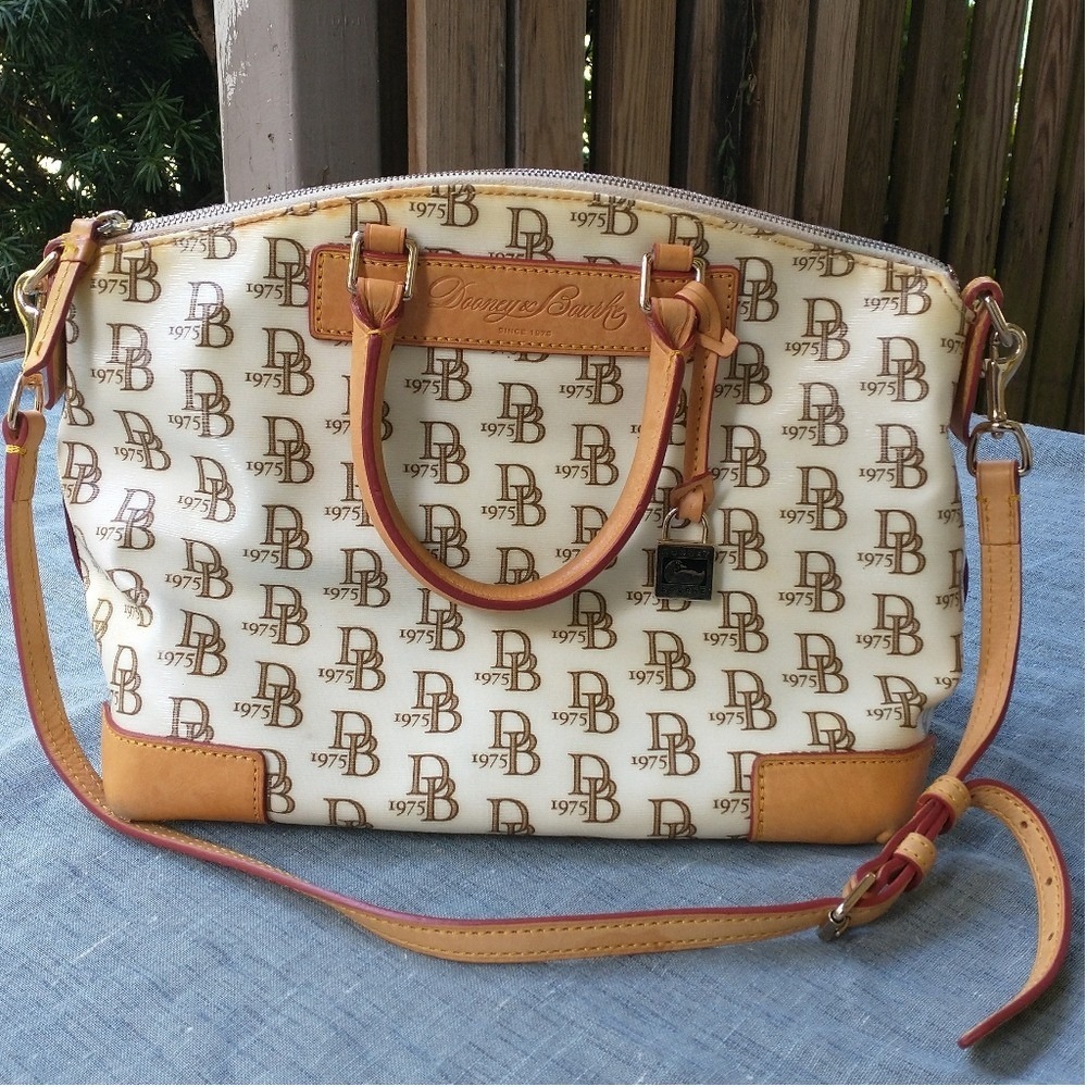Dooney & Bourke Cream and Tan Shoulder Bag